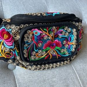 Embroidered belt bag